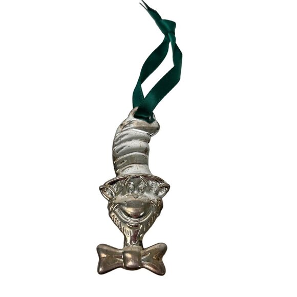 Dr. Seuss Cat In The Hat Pewter Christmas Ornament With Green Ribbon - Picture 4 of 5